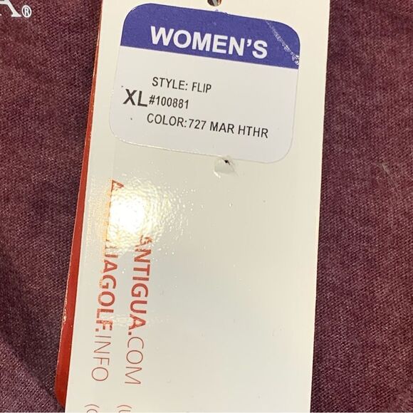 Antigua Women’s Flip Maroon Heathered Long Sleeve Top Size XL - Picture 7 of 10